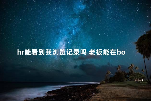 hr能看到我浏览记录吗 老板能在boss上看到我在线吗